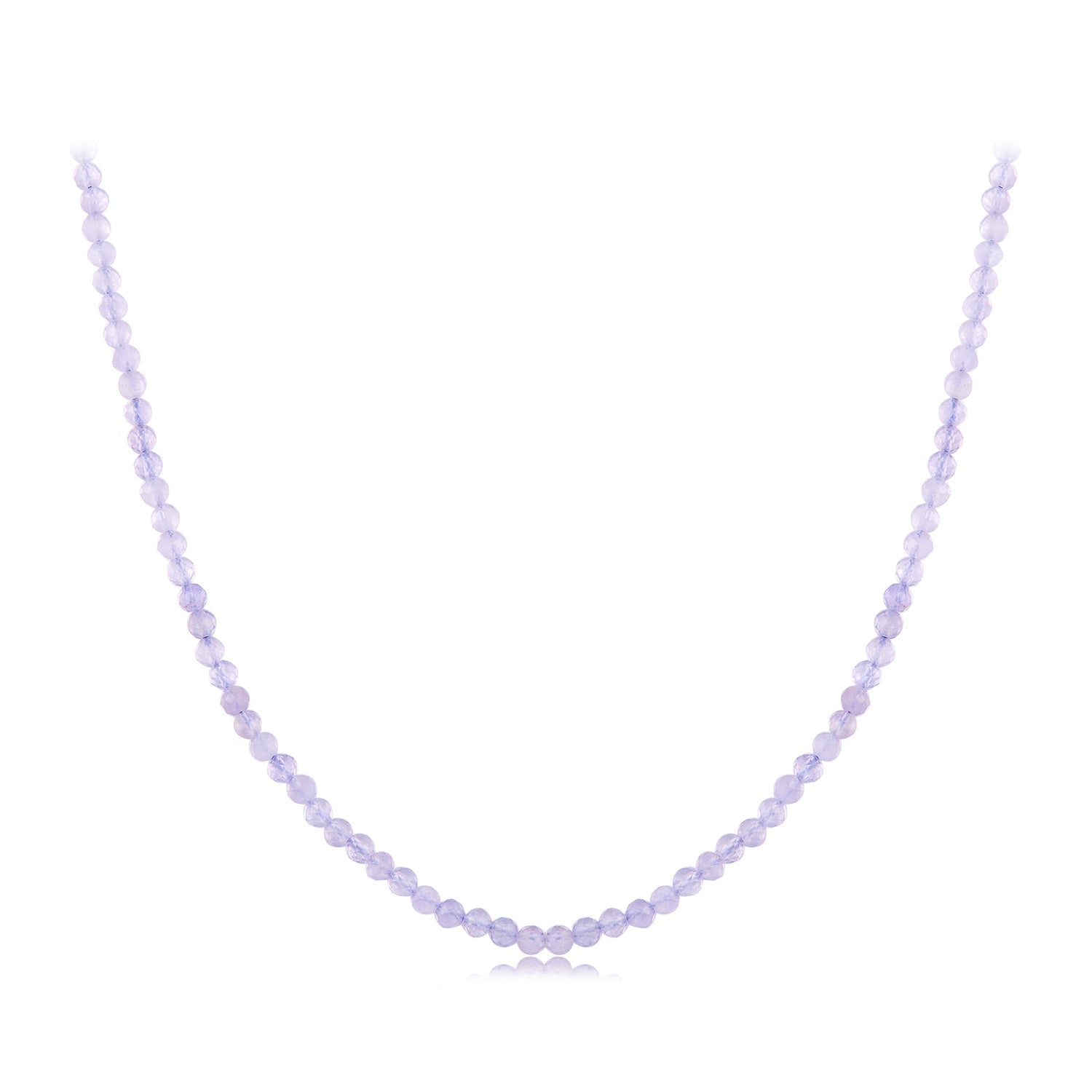 925 Sterling Silver 38+6cm Amethyst Necklace with White Gold Plating for Women  DestGlow