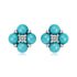 925 Sterling Silver Earrings with Synthetic Turquoise and CZ in Oxidized Finish  DestGlow