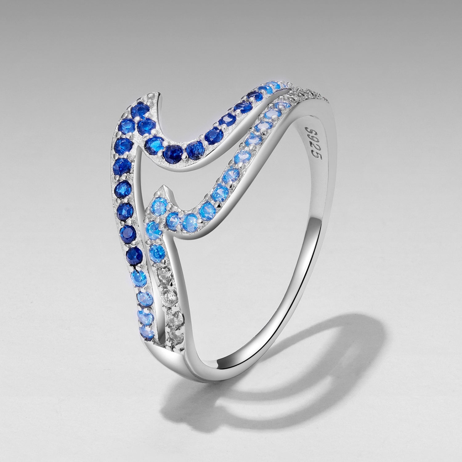 925 Sterling Silver Size 6.0 White Gold Plated CZ Ring for Women by Bids.com
