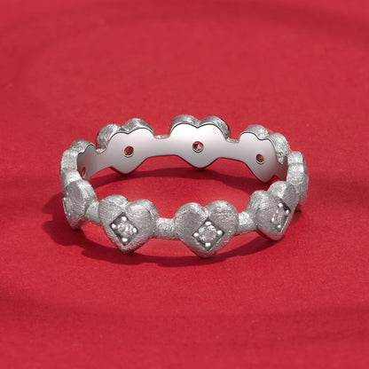 925 Sterling Silver Pave Setting CZ White Gold Plated Ring Size 6 for Women  DestGlow