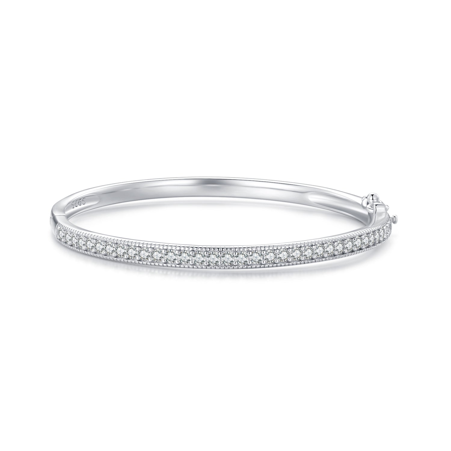 925 Silver &amp; Platinum Pavé Setting CZ Bracelets, Size 17.0 mm for Women  DestGlow
