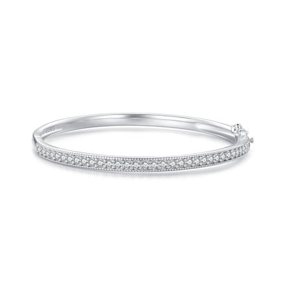 925 Silver &amp; Platinum Pavé Setting CZ Bracelets, Size 17.0 mm for Women  DestGlow