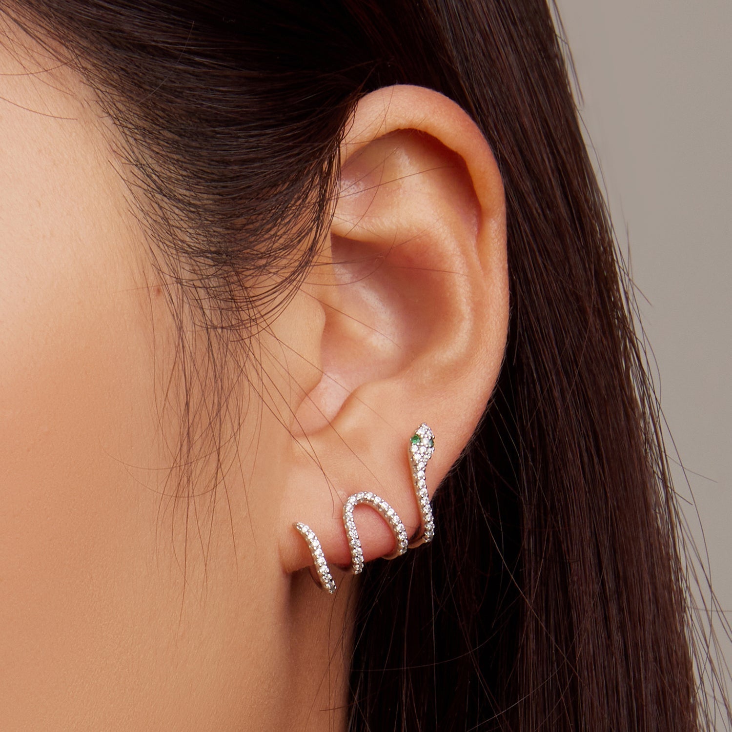 925 Sterling Silver Earrings with Plated Platinum and Pavé Setting CZ, 1.5x2.2cm for Women  DestGlow