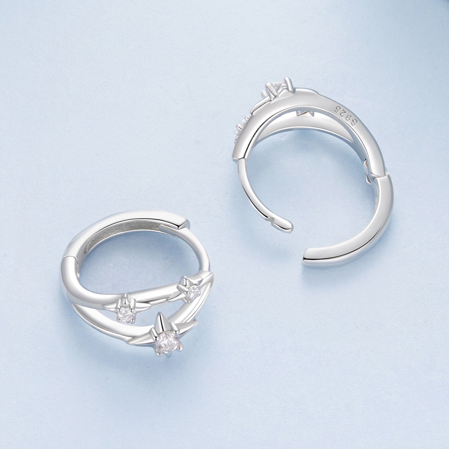 925 Sterling Silver Earrings with Pavé Setting CZ in White Gold for Women  DestGlow
