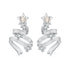 925 Sterling Silver Earrings with White Gold Plating and CZ  DestGlow