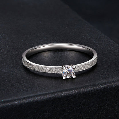 925 Sterling Silver &amp; Moissanite Size 6 Ring with 0.1ct Moissanite