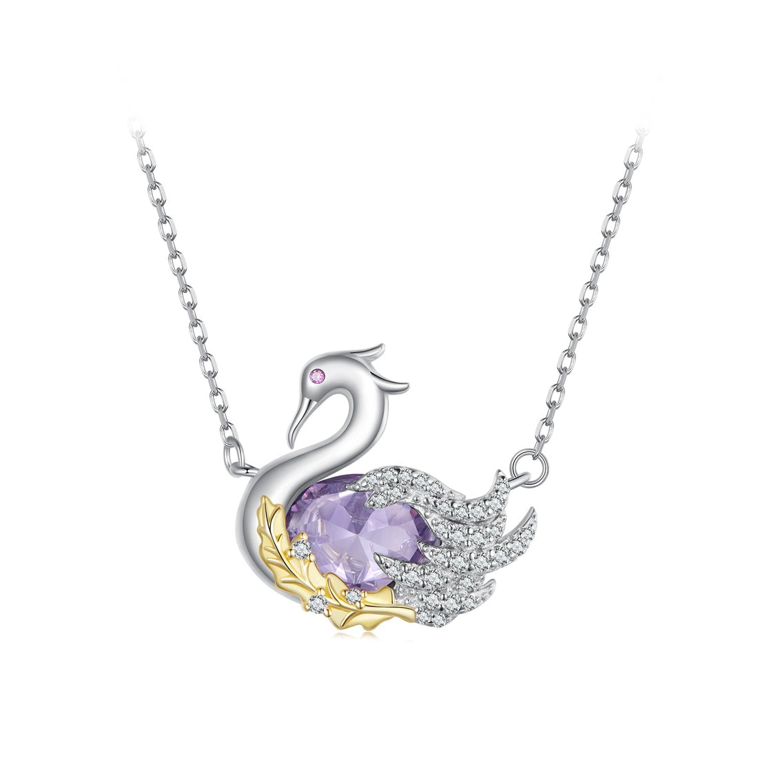 925 Sterling Silver Plated Gold CZ Necklace  DestGlow