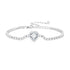 925 Sterling Silver Bracelet with CZ Zircon, 15+6.5cm, Platinum Plated for Women  DestGlow