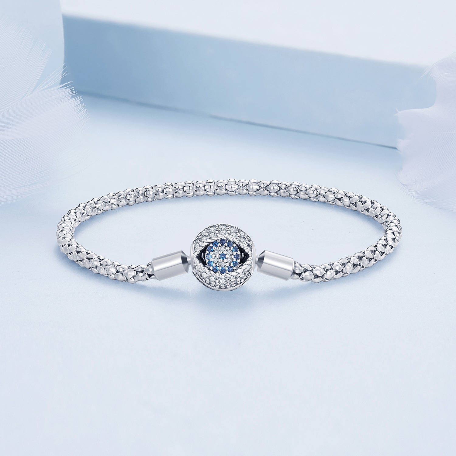 925 Sterling Silver Pavé Setting CZ 17.0 cm Oxidized Silver Bracelet for Women  DestGlow