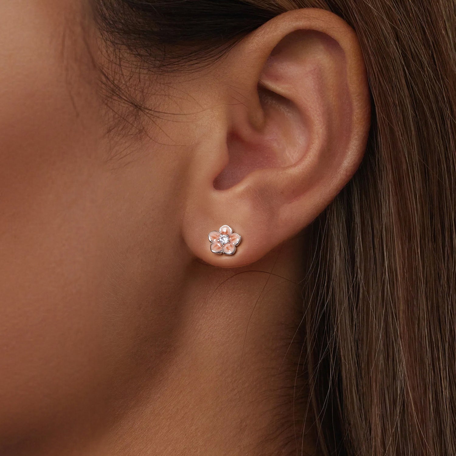 925 Sterling Silver Earrings with White Gold Plating and Pavé Setting CZ  DestGlow