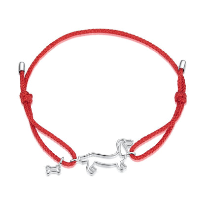925 Sterling Silver White Gold Plated Adjustable Bracelet with Cotton Cord for Women  DestGlow