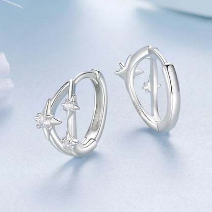 925 Sterling Silver Earrings with Pavé Setting CZ in White Gold for Women  DestGlow