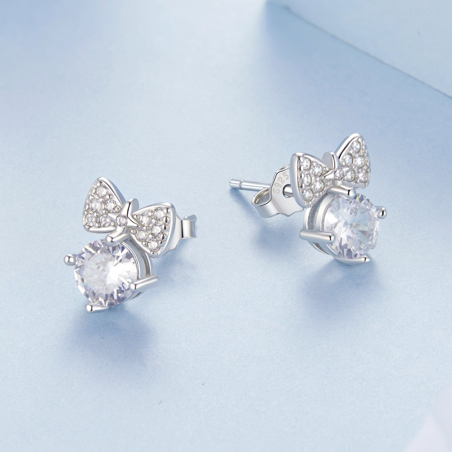 925 Sterling Silver Earrings with CZ and White Gold Plating for Women  DestGlow