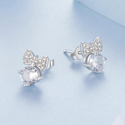 925 Sterling Silver Earrings with CZ and White Gold Plating for Women  DestGlow