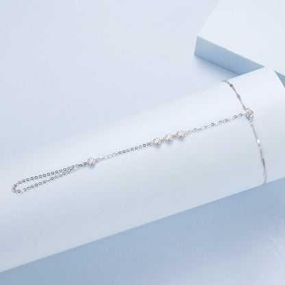 925 Sterling Silver White Gold Plated Adjustable Bracelet for Women  DestGlow