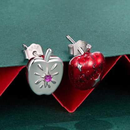 925 Sterling Silver Earrings with Synthetic Spinel &amp; Enamel, 1.1x0.8cm for Women