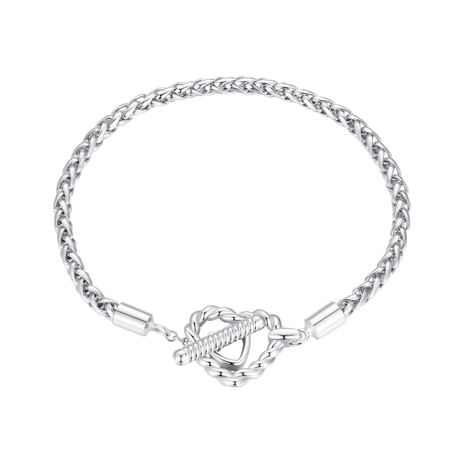 925 Sterling Silver 3.0mm Plated Platinum Bracelet Size 17.0 for Women  DestGlow