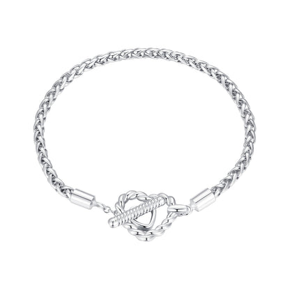 925 Sterling Silver 3.0mm Plated Platinum Bracelet Size 17.0 for Women  DestGlow
