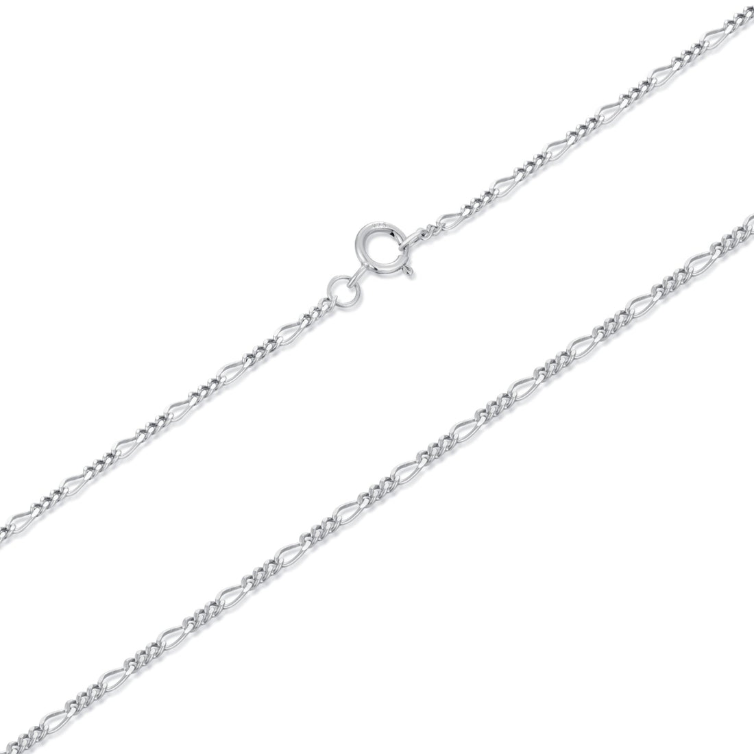 925 Sterling Silver 40cm Necklace with Plated White Gold  DestGlow