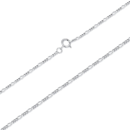 925 Sterling Silver 40cm Necklace with Plated White Gold  DestGlow