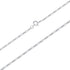 925 Sterling Silver 40cm Necklace with Plated White Gold  DestGlow