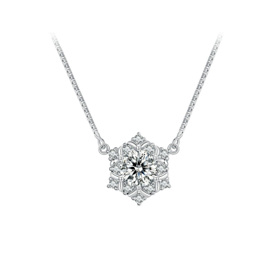 925 Sterling Silver Necklace with Pavé Setting CZ - Length 400+50mm - Women  DestGlow