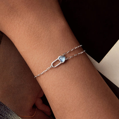 925 Sterling Silver Aquamarine Bracelet for Women  DestGlow