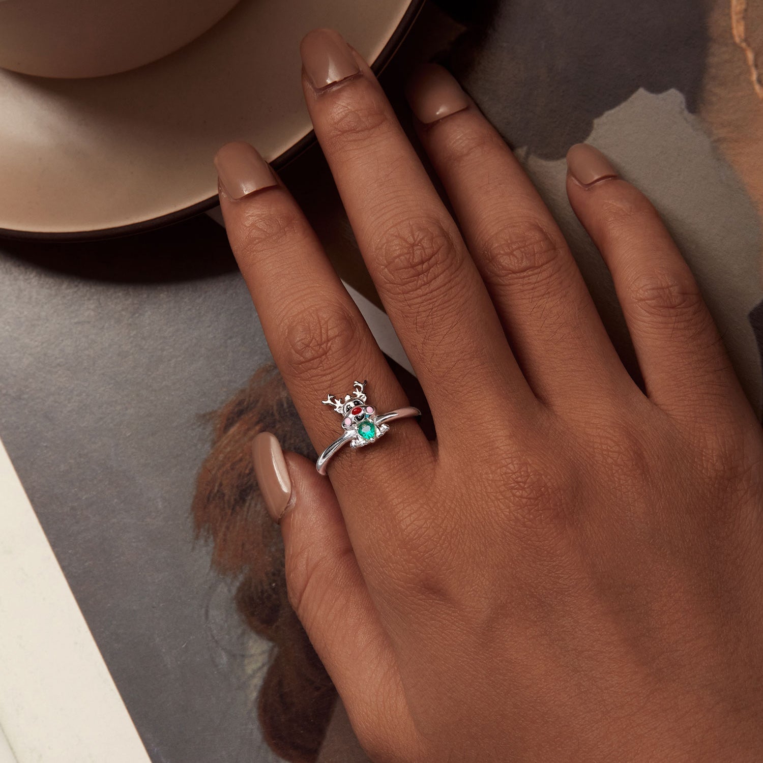 925 Sterling Silver Enamel Pavé CZ Ring  DestGlow