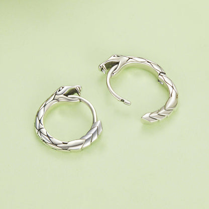 925 Sterling Silver Earrings for Women, Oxidized Silver, 1.4x0.35 cm