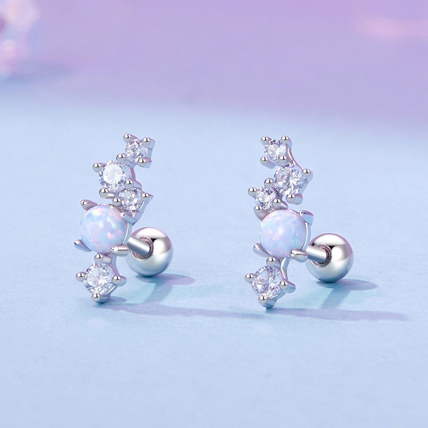 925 Sterling Silver Translucent Opal CZ Earrings for Women  DestGlow