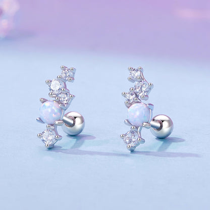 925 Sterling Silver Translucent Opal CZ Earrings for Women  DestGlow