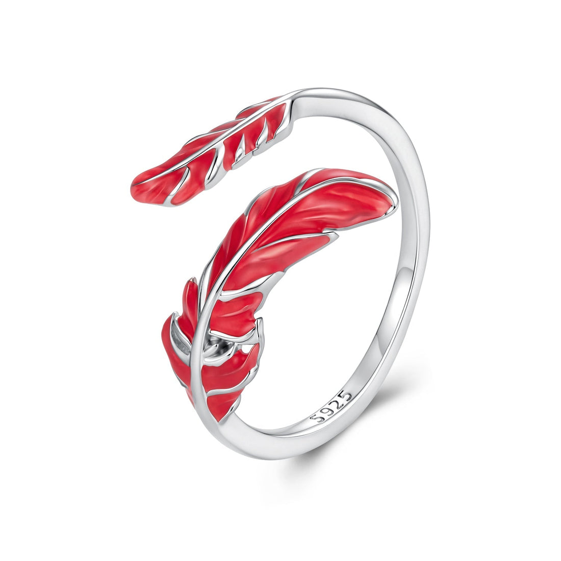 925 Sterling Silver Ring with White Gold Plating for Women - Style E  DestGlow
