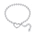 925 Sterling Silver 16+5cm White Gold Plated Heart Bracelet for Women  DestGlow