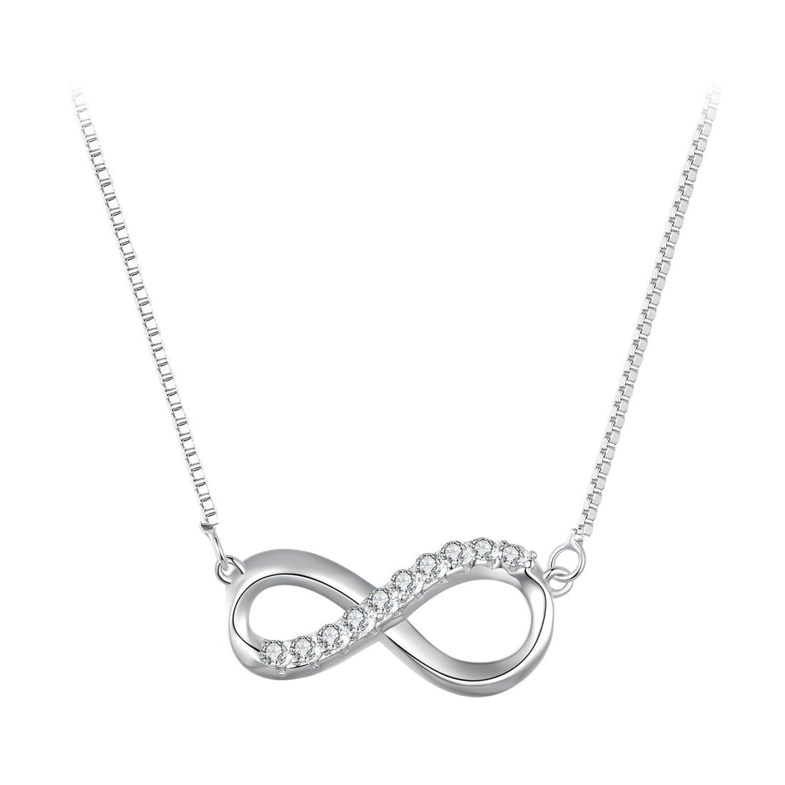 925 Sterling Silver Moissanite 1.5mm Necklace 400+50mm for Women  DestGlow
