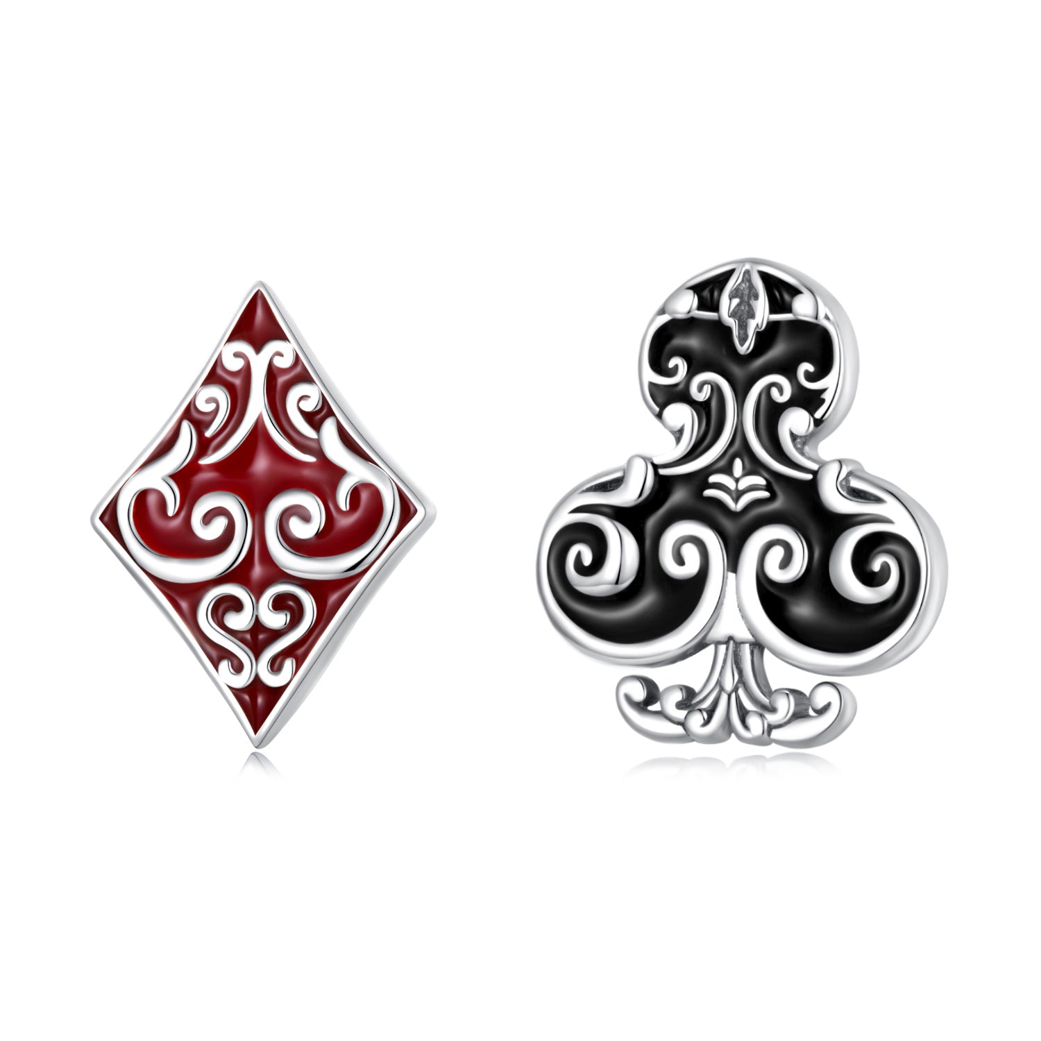 925 Sterling Silver Oxidized Enamel Plum Blossom Earrings for Women - 1.2 x 1.0 cm  DestGlow