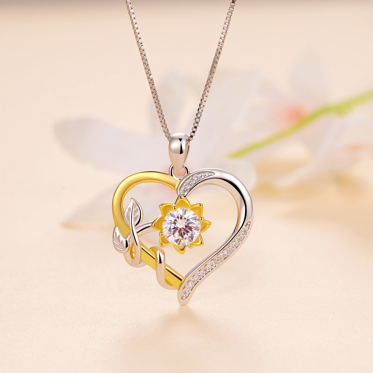 925 Sterling Silver Plated Gold Moissanite Necklace with Pavé Setting for Women  DestGlow