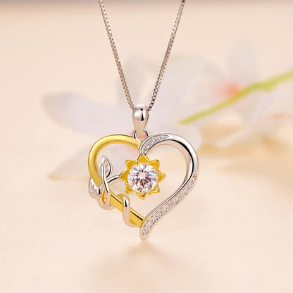 925 Sterling Silver Plated Gold Moissanite Necklace with Pavé Setting for Women  DestGlow
