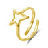 925 Sterling Silver Plated Gold 1.40cm Star Ring  DestGlow