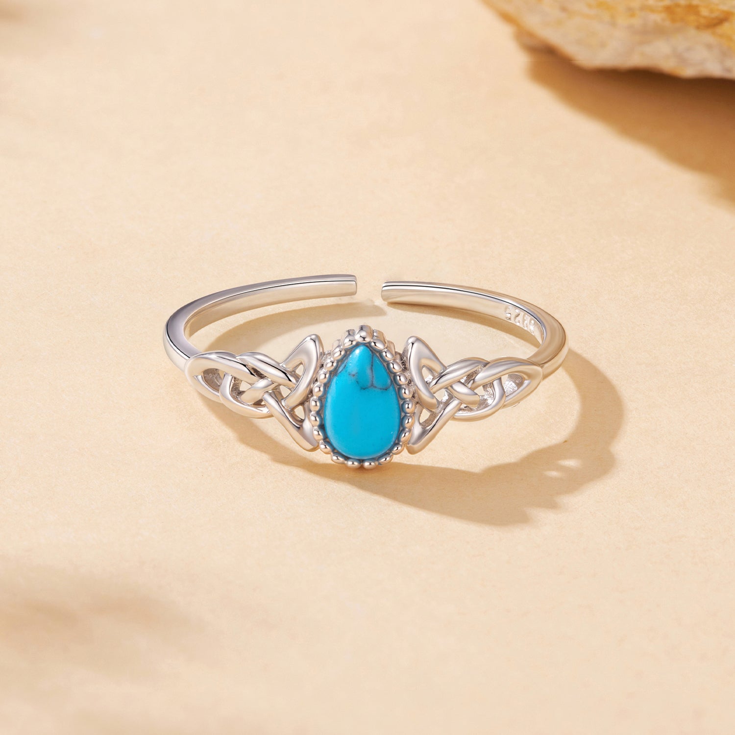 925 Sterling Silver Synthetic Turquoise Ring for Women  DestGlow