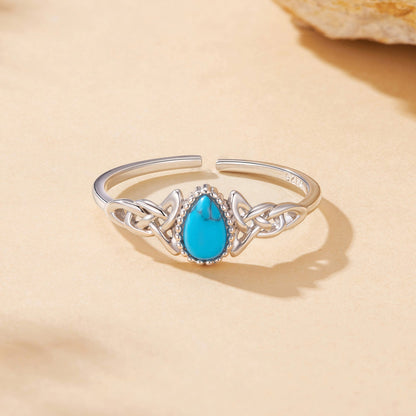 925 Sterling Silver Synthetic Turquoise Ring for Women  DestGlow
