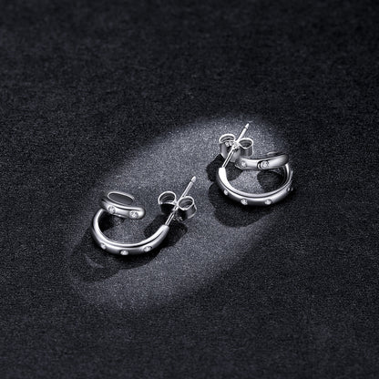 925 Sterling Silver Earrings with Pavé Setting CZ
