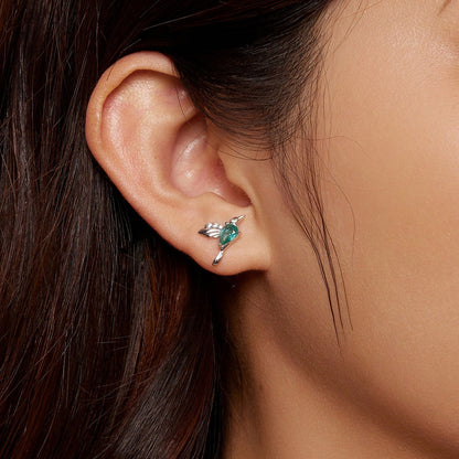 925 Sterling Silver Transparent Glass Earrings with CZ for Women  DestGlow