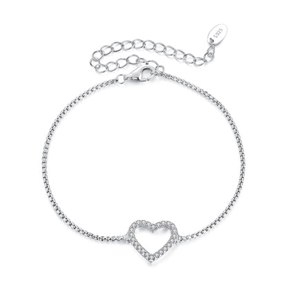925 Sterling Silver Plated White Gold Moissanite Bracelet for Women  DestGlow