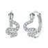 925 Sterling Silver Hoop Earrings with White Gold Plating and CZ Stones  DestGlow