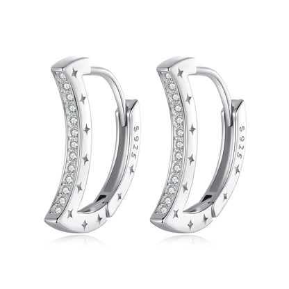 925 Sterling Silver Pave Setting CZ White Gold Plated Earrings for Women  DestGlow