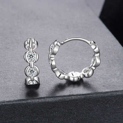 925 Sterling Silver 0.25 Carat Moissanite Hoop Earrings for Women