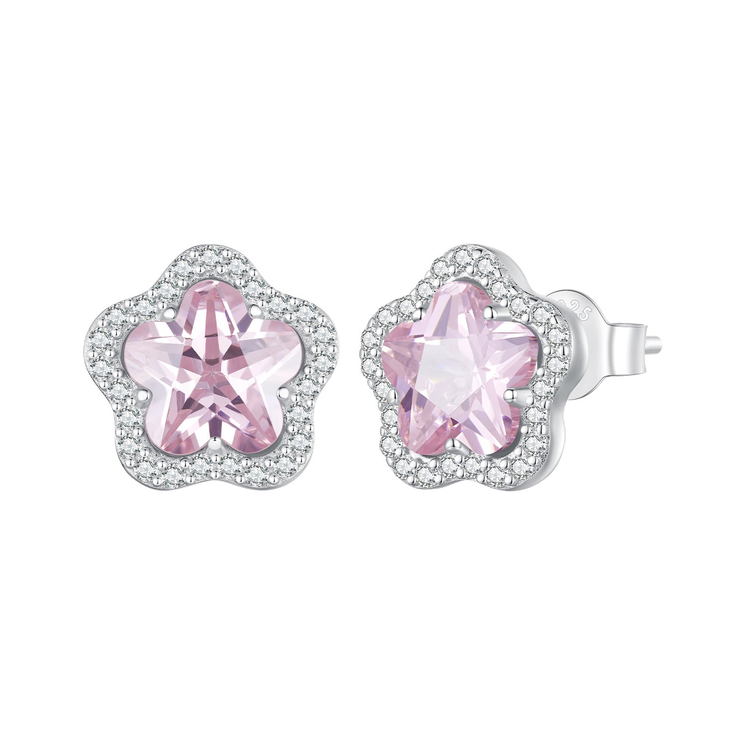 925 Sterling Silver Earrings with Pavé Setting CZ and Transparent Glass for Women  DestGlow