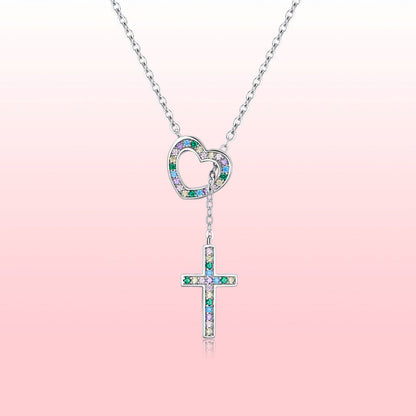 925 Sterling Silver Plated Necklace with Adjustable Length 42.5cm and CZ for Women  DestGlow