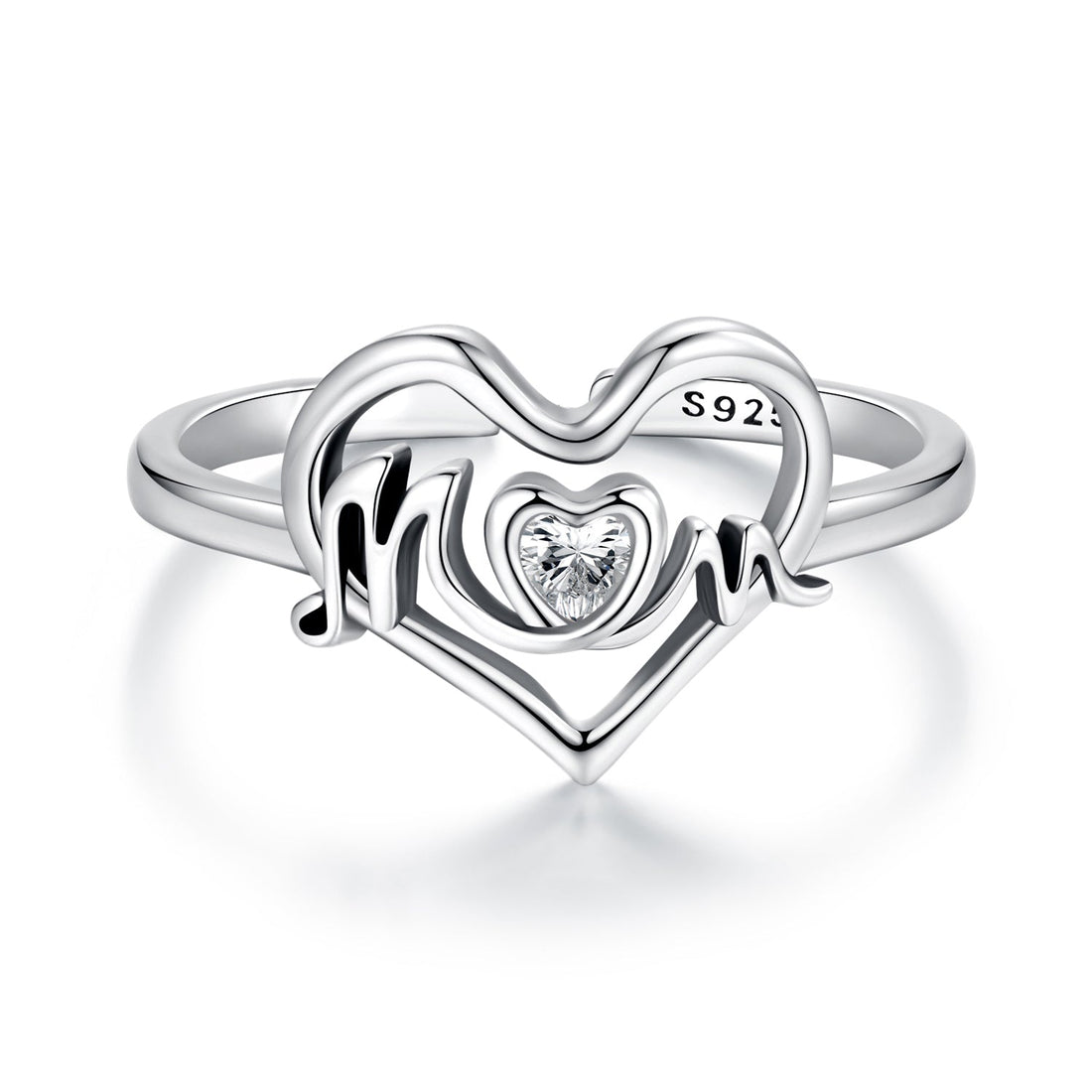 925 Sterling Silver Heart-shaped CZ Ring for Women  DestGlow