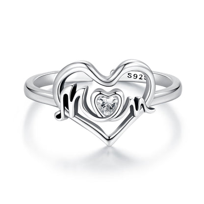 925 Sterling Silver Heart-shaped CZ Ring for Women  DestGlow